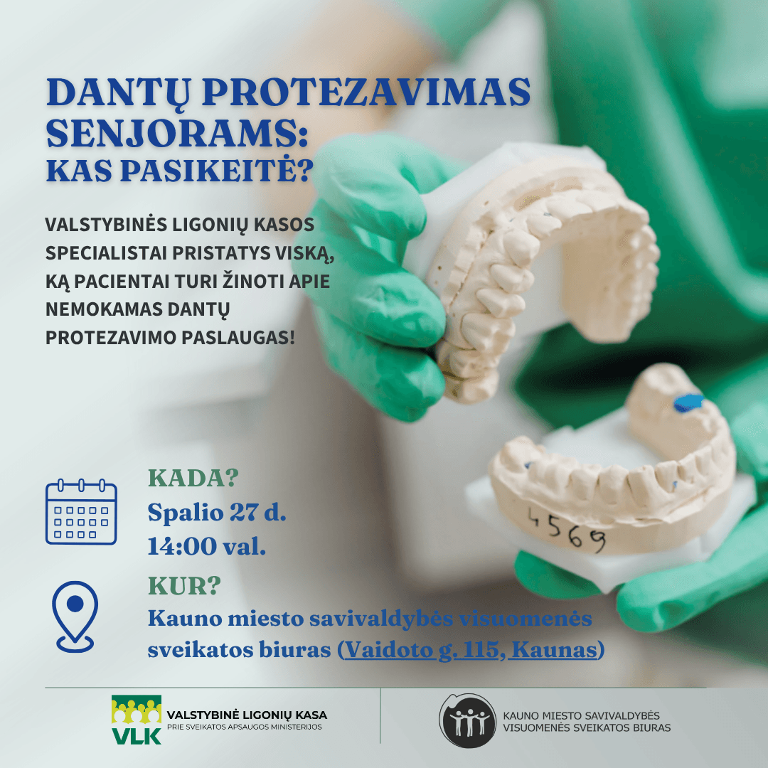 Paskaita "Dantų protezavimas senjorams: kas pasikeitė?" nuotrauka