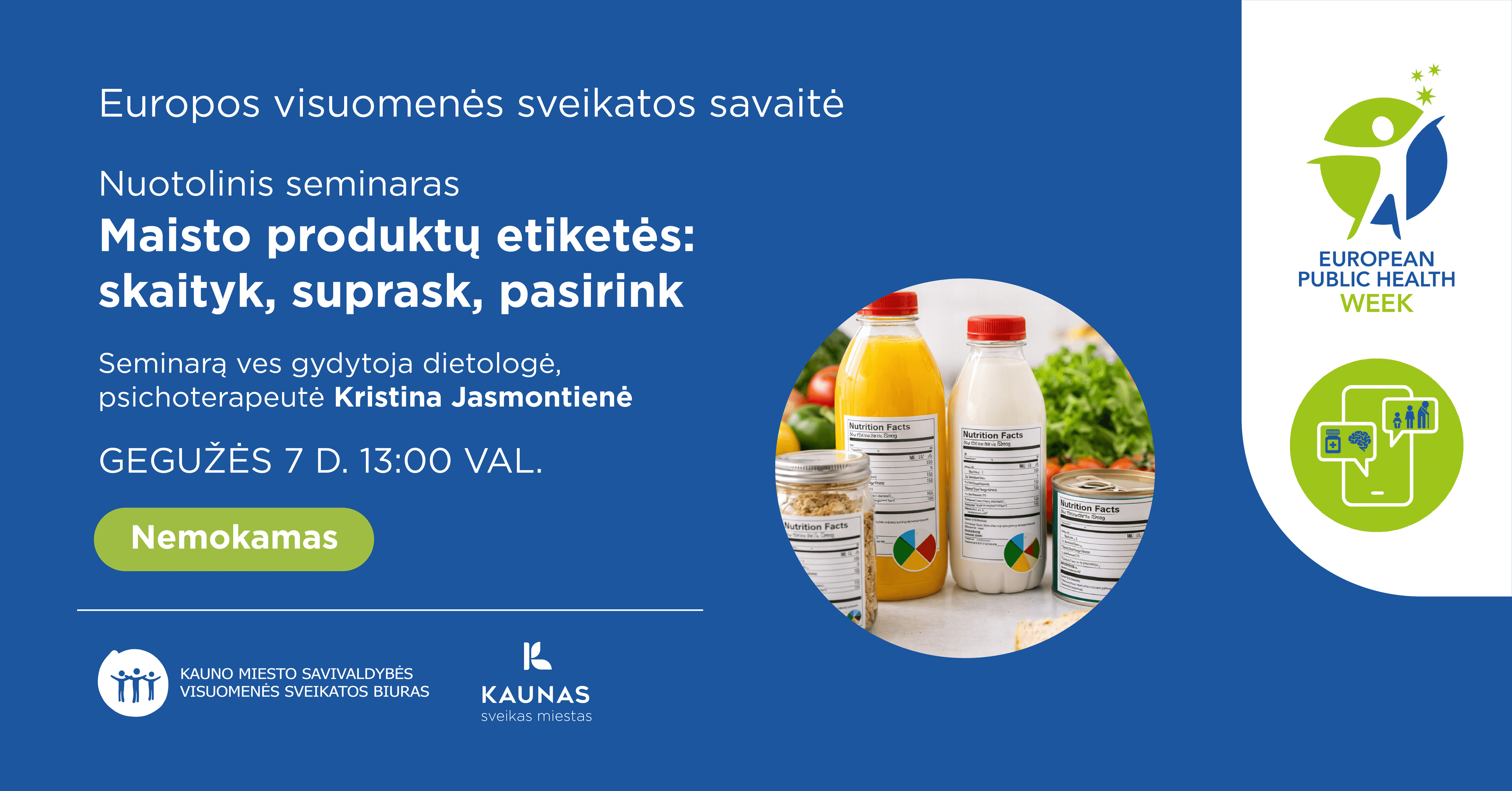Nuotolinis seminaras "Maisto produktų etiketės: skaityk, suprask, pasirink" nuotrauka