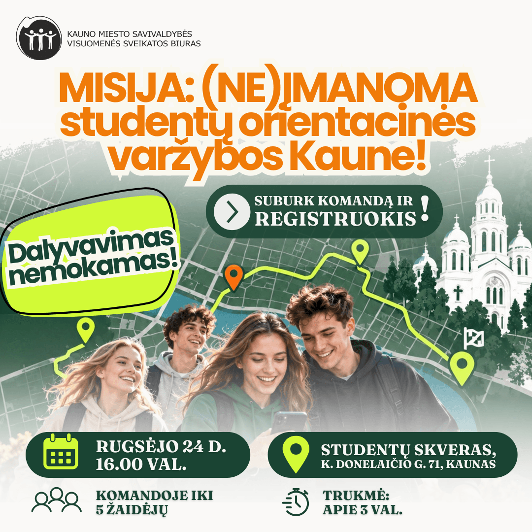 MISIJA: (NE)ĮMANOMA - orientacinis žaidimas studentams nuotrauka